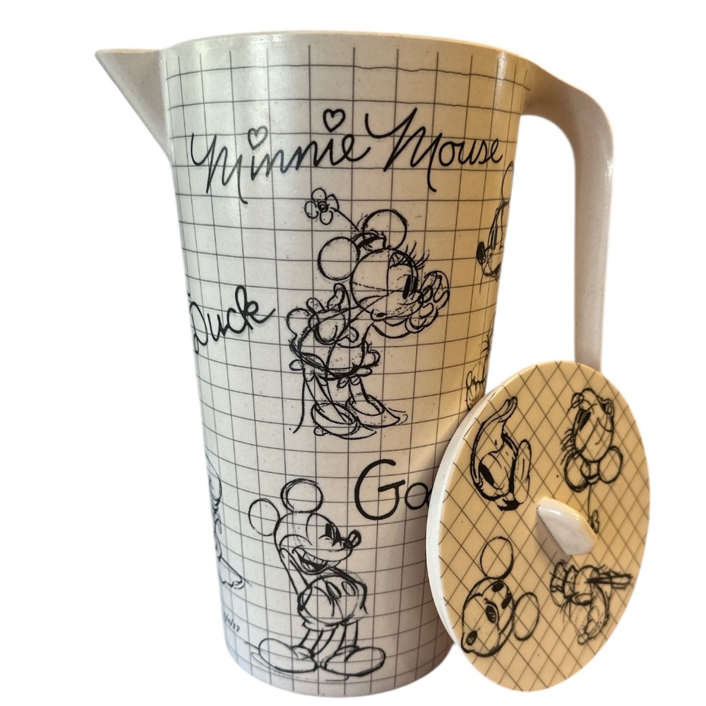 NWOT Disney Sketchbook Characters Bamboo Pitcher with Lid